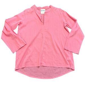 Gallabia Womens Pink Cotton Tunic Kaftan Top S
